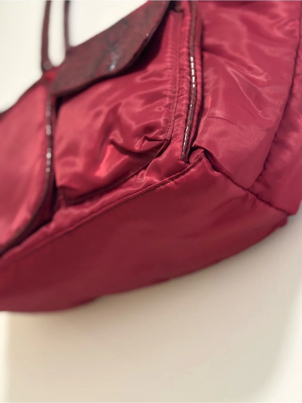 Maroon Nylon Tote Bag